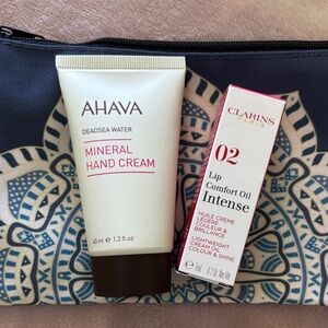 Ahava Hand Cream and Clarins Lip Oil Set